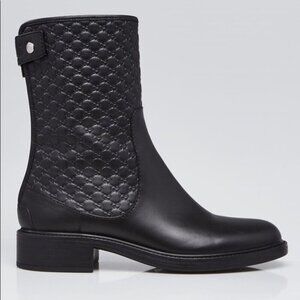 Gucci Microguccissima Leather Ankle Boots Black Size 37.5